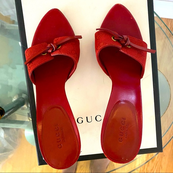 Gucci canvas sandals in red sz 7.5 (fits 6-7) - Picture 4 of 7